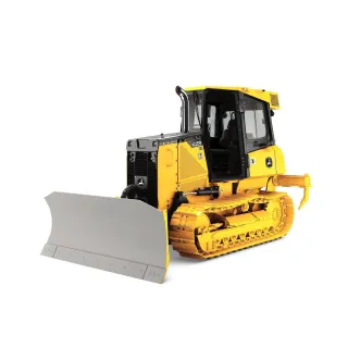 Bulldozer pushing dirt for land clearing and grading work
