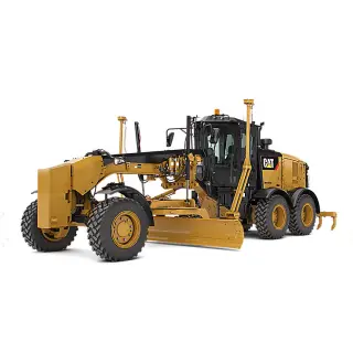 Grader leveling dirt road for accurate construction grading